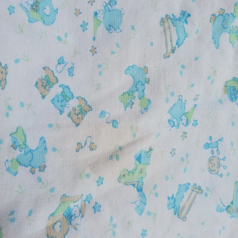 Vtg Carter's Baby Blanket Receiving Mother Goose Nursery Rhyme 100% Cotton